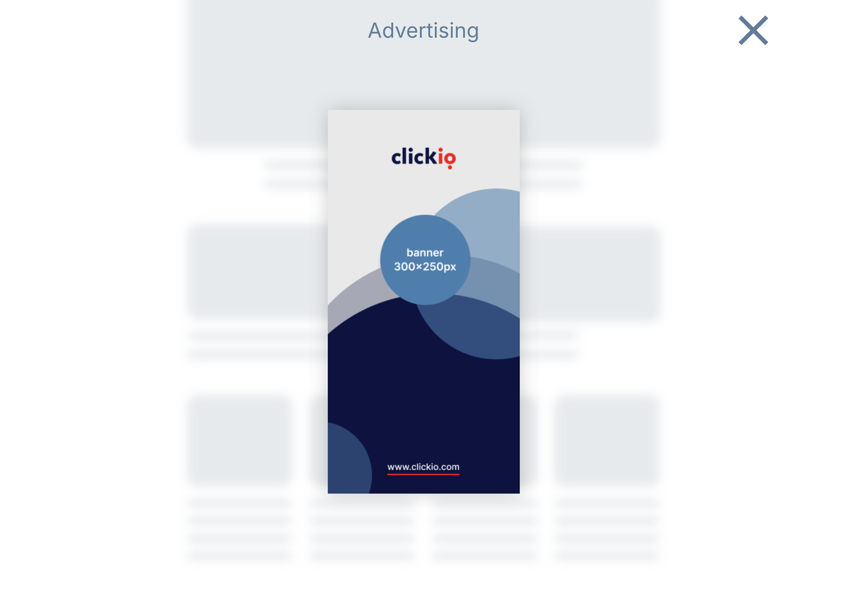 Splash screen ad format — desktop preview