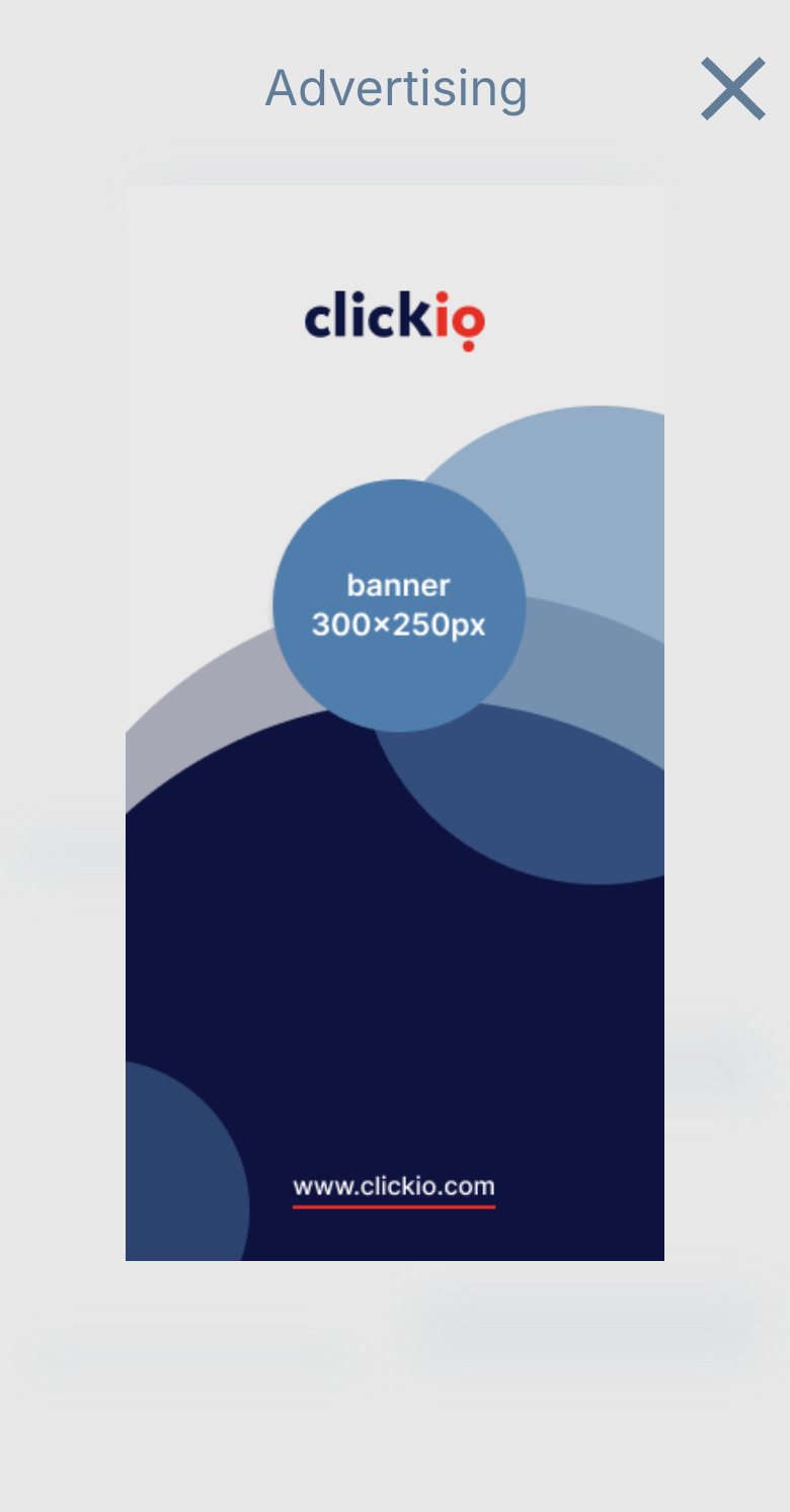 Splash screen ad format — mobile preview