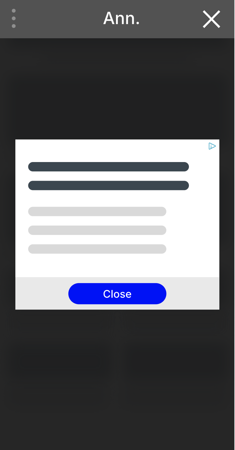 Web interstitial ad format — mobile preview